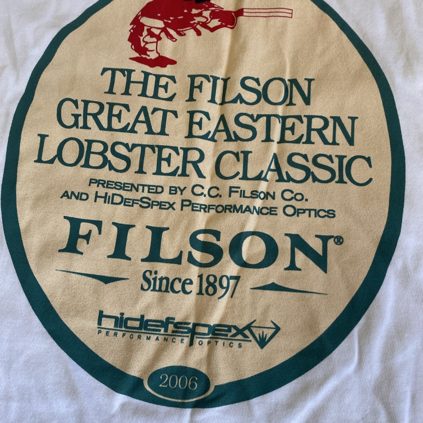 Vintage 2006 CC Filson Co T Shirt Size XXXL Single Stitch Lobster Classic gallery