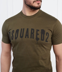 Dsquared2 Jeans Army Drip Painted T-shirt Shirt Logo Cotton Tee Top Icon Bnwt S