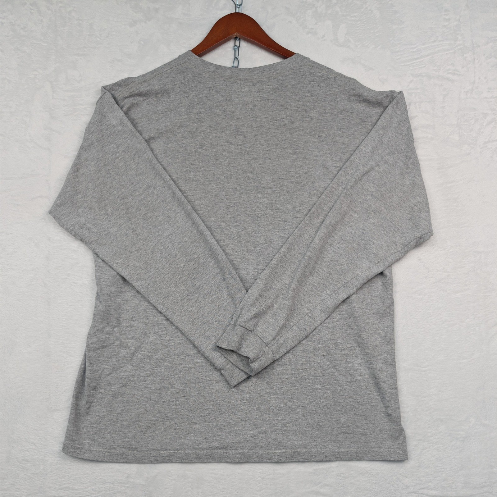 VTG Jordan T-Shirt Men's Large Gray Nike Air Wings Michael Jordan Graphic LS 90s gallery