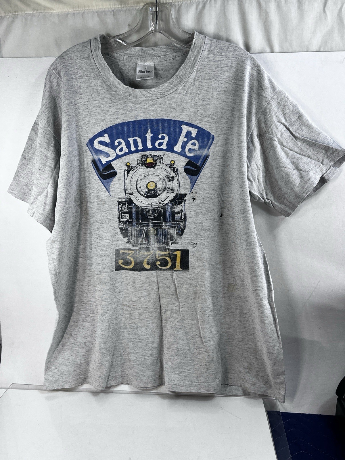 Vintage 90s Santa Fe 3751 Steam Locomotive T-Shirt XL Murina Train Single Stch gallery