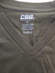 CSG Men’s Size Large Chocolate Cotton Short Sleeve Neck Basic Tee