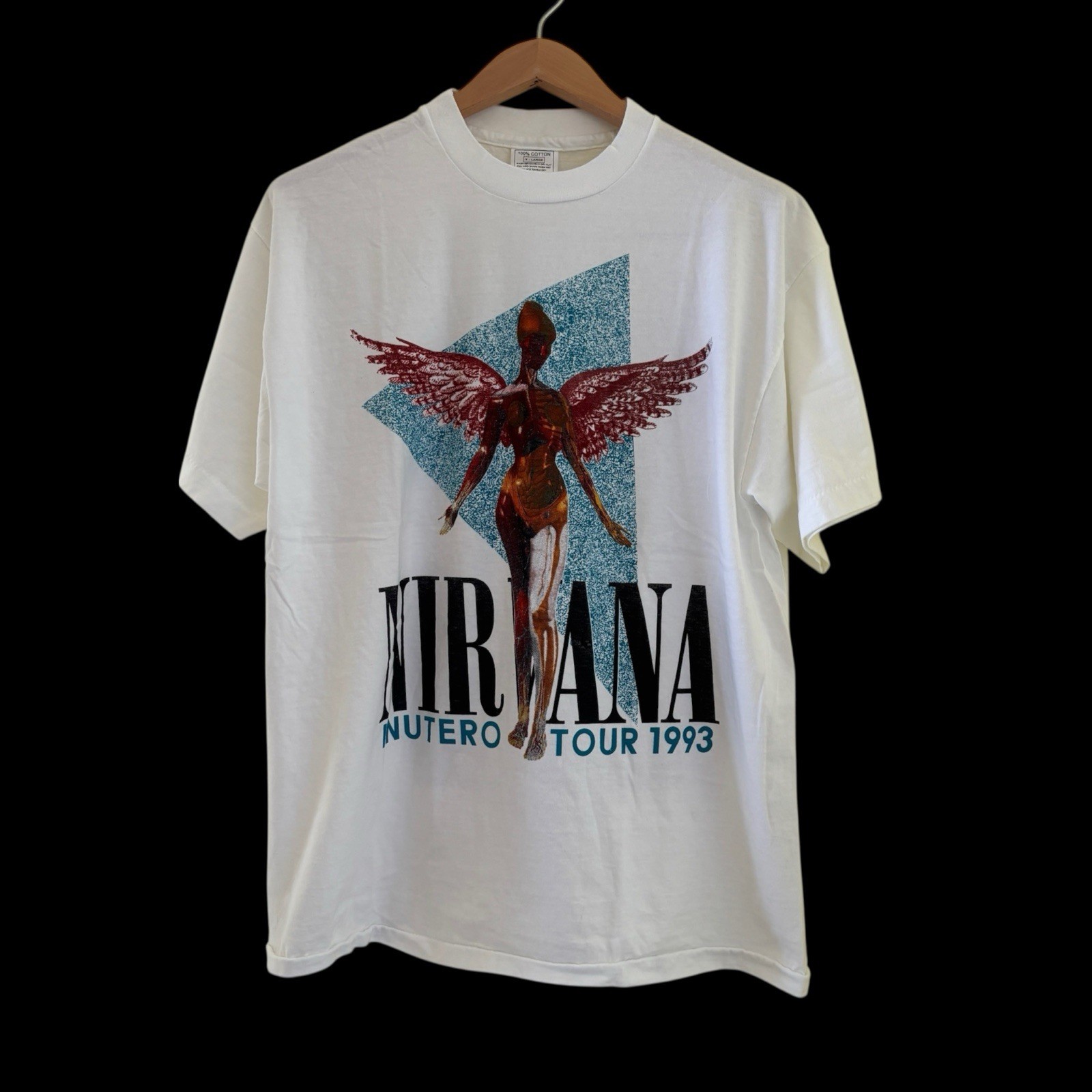 NIRVANA vintage 1993 IN UTERO TOUR t shirt blue Reprint size XL gallery