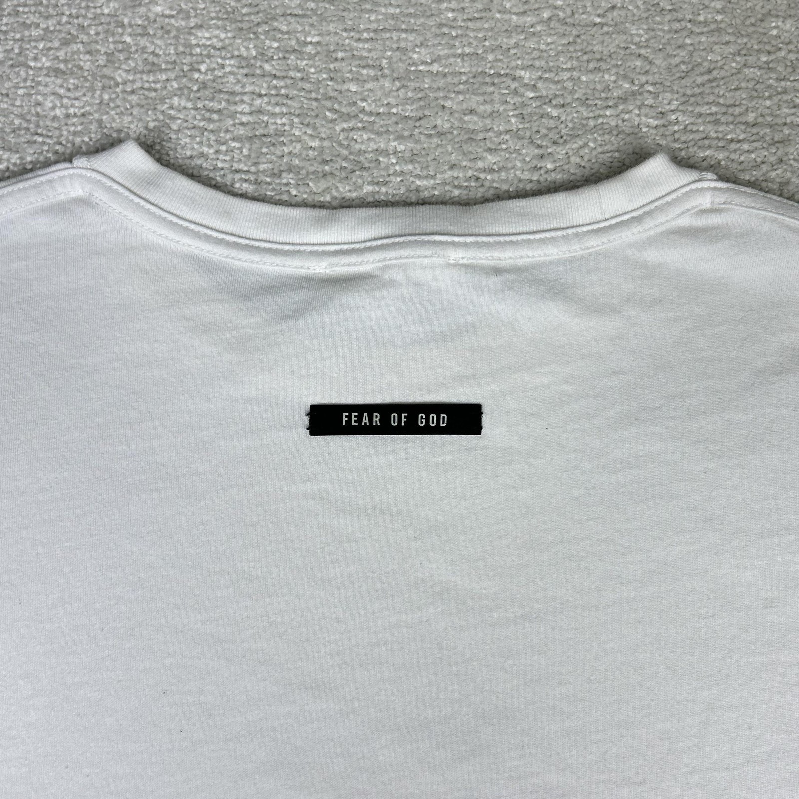 Fear Of God Shirt Mens Large White Sixth Collection FG Reflective Logo Made USA gallery