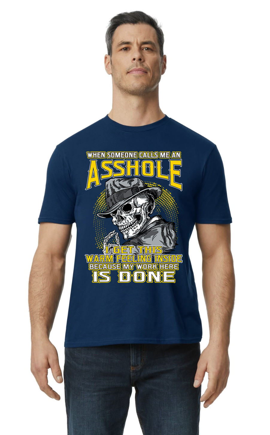 Funny Adult Humor Sarcastic A Hole T Shirt Graphic Design Navy T-Shirt Gift gallery
