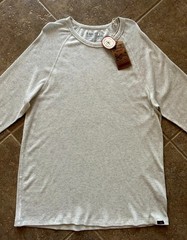 Faherty Cloud Surplus Waffle Crew Thermal T Shirt Men’s XXL Ivory $98 L/S NWT