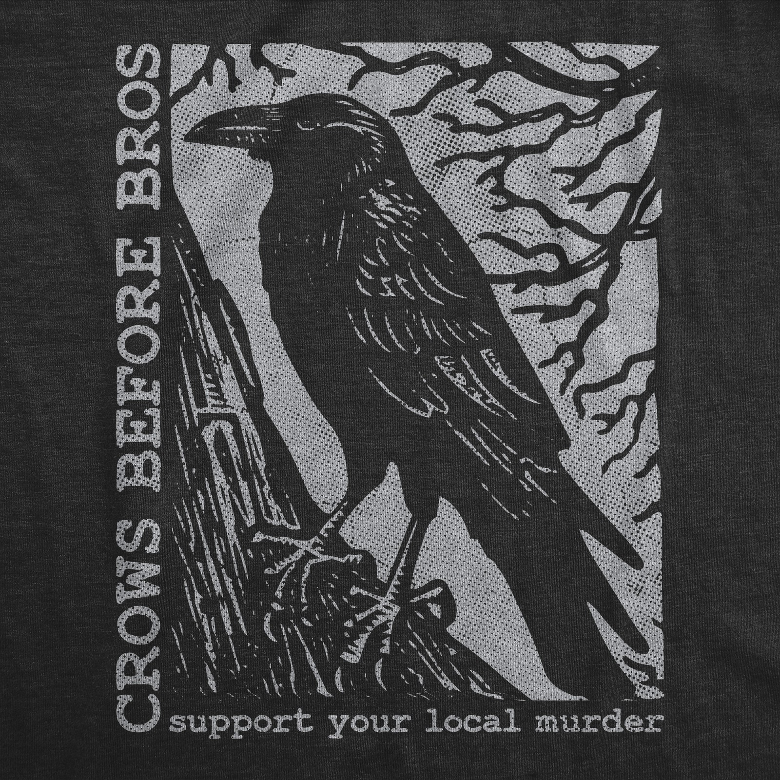 Mens Funny T Shirts Crows Before Bros Sarcastic Poe Graphic Novelty Tee for Men gallery