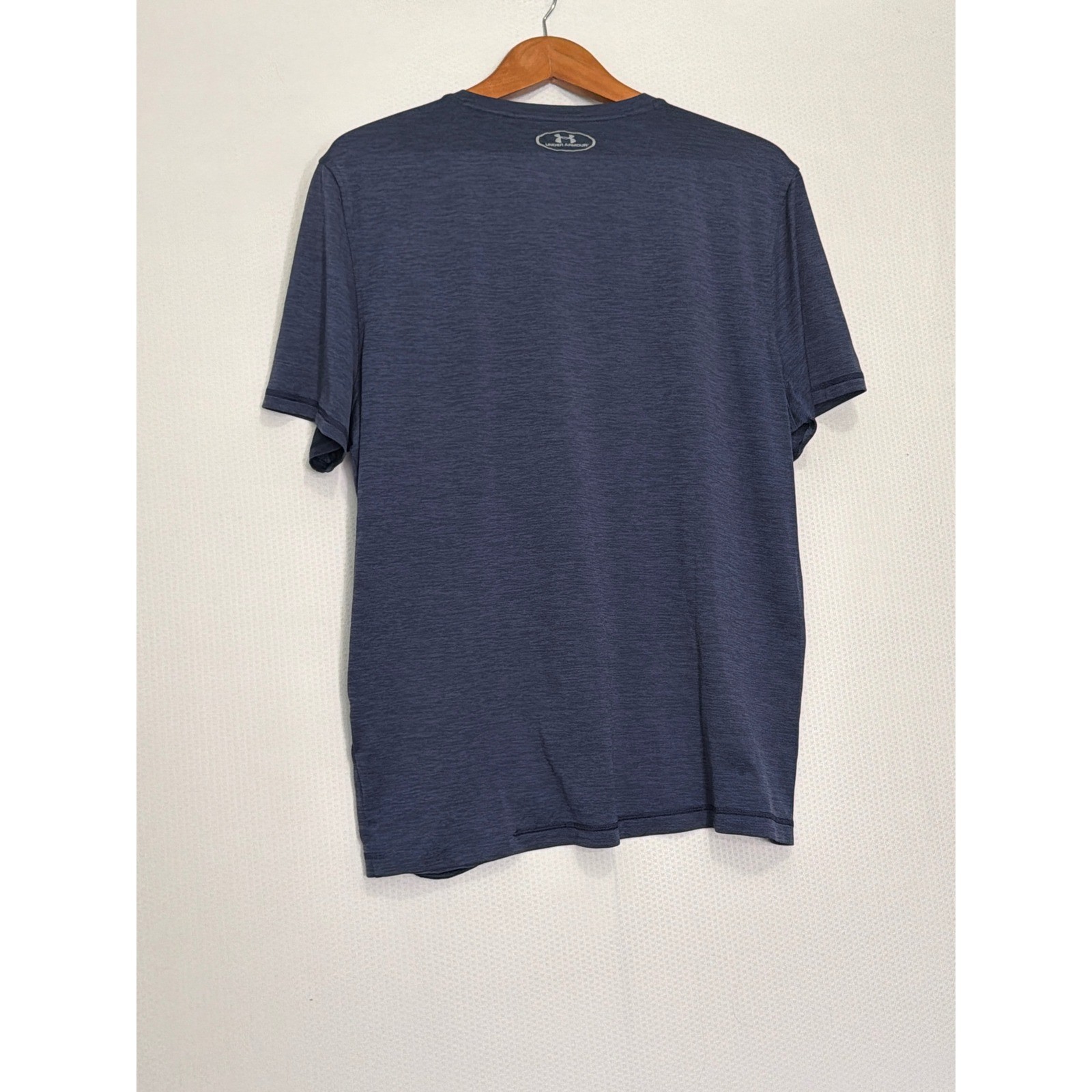 Under Armour HeatGear Mens V-Neck T-Shirt Navy Blue Heather Loose Fit Large gallery