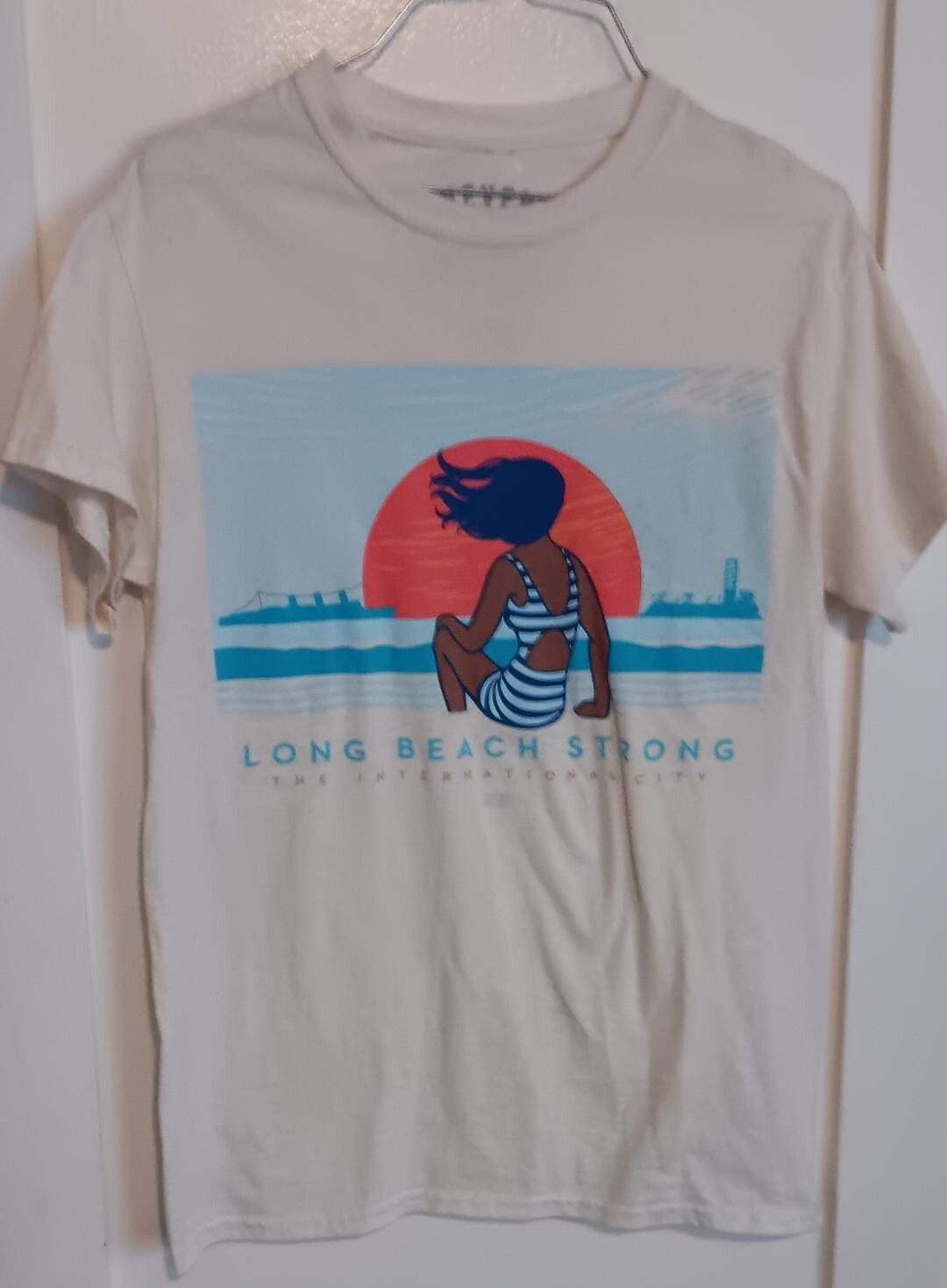 Long Beach California location souvinir tourist Queen Mary Oil Islands T Shirt S gallery