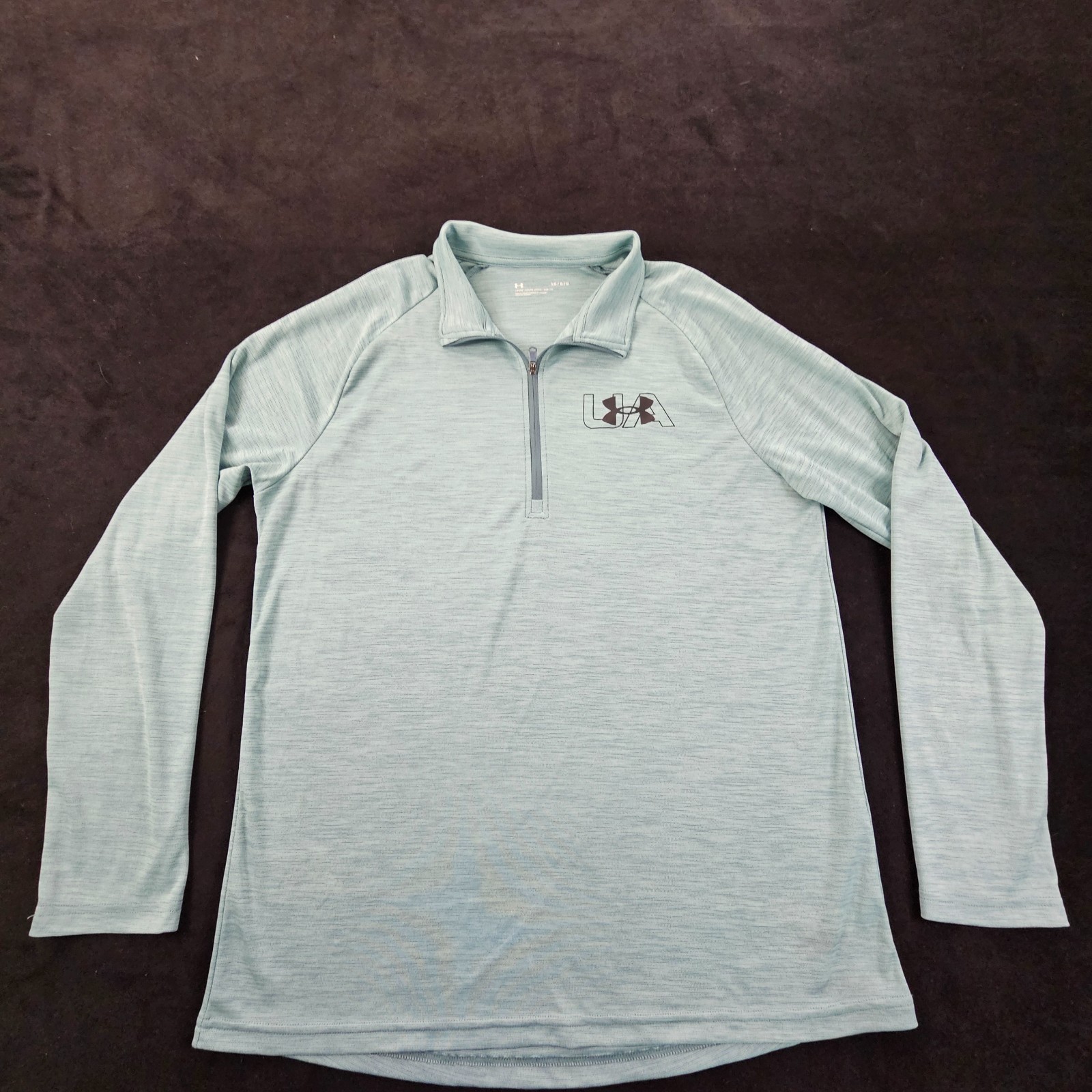 Under Armour Loose Green Long Sleeve 1/4 Zip Collared Performance T-Shirt Mens L gallery