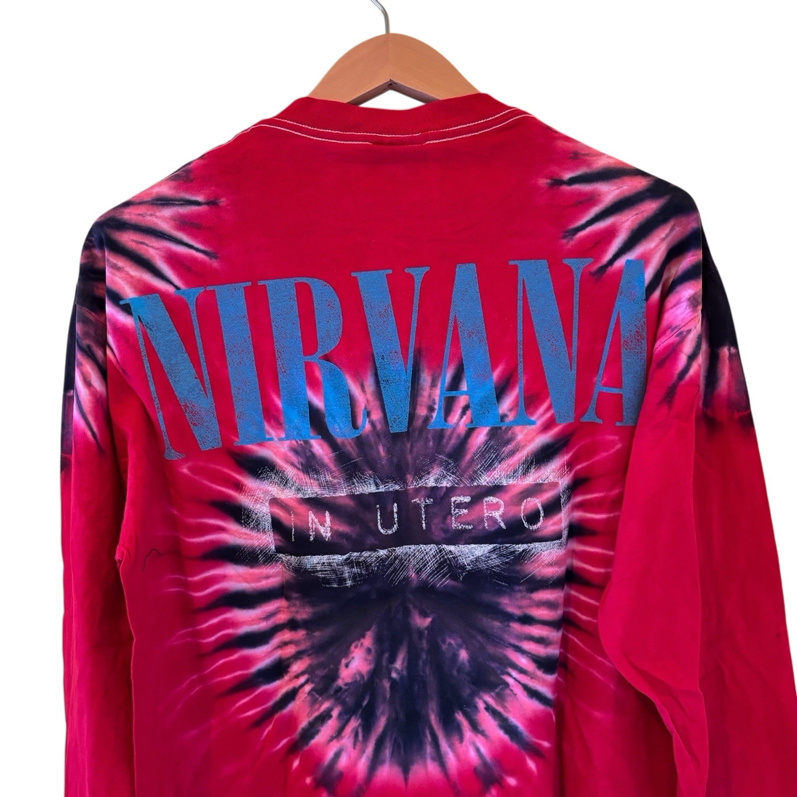 Nirvana In Utero Kurt Cobain Red Tie Dye Long Sleeve Shirt L Single Stitched gallery