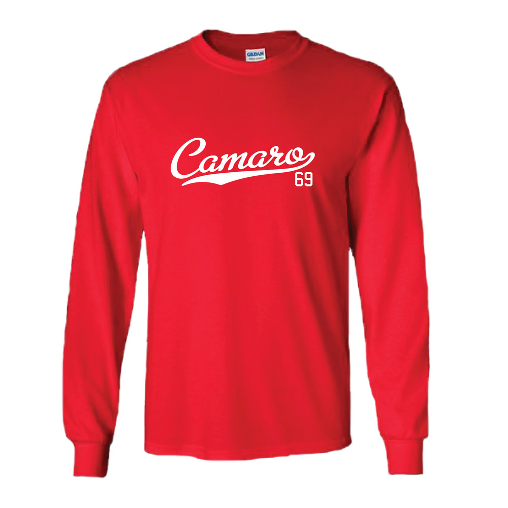 Camaro 69 Tail 1969 Script Classic Muscle Car Long Sleeve All Colors
