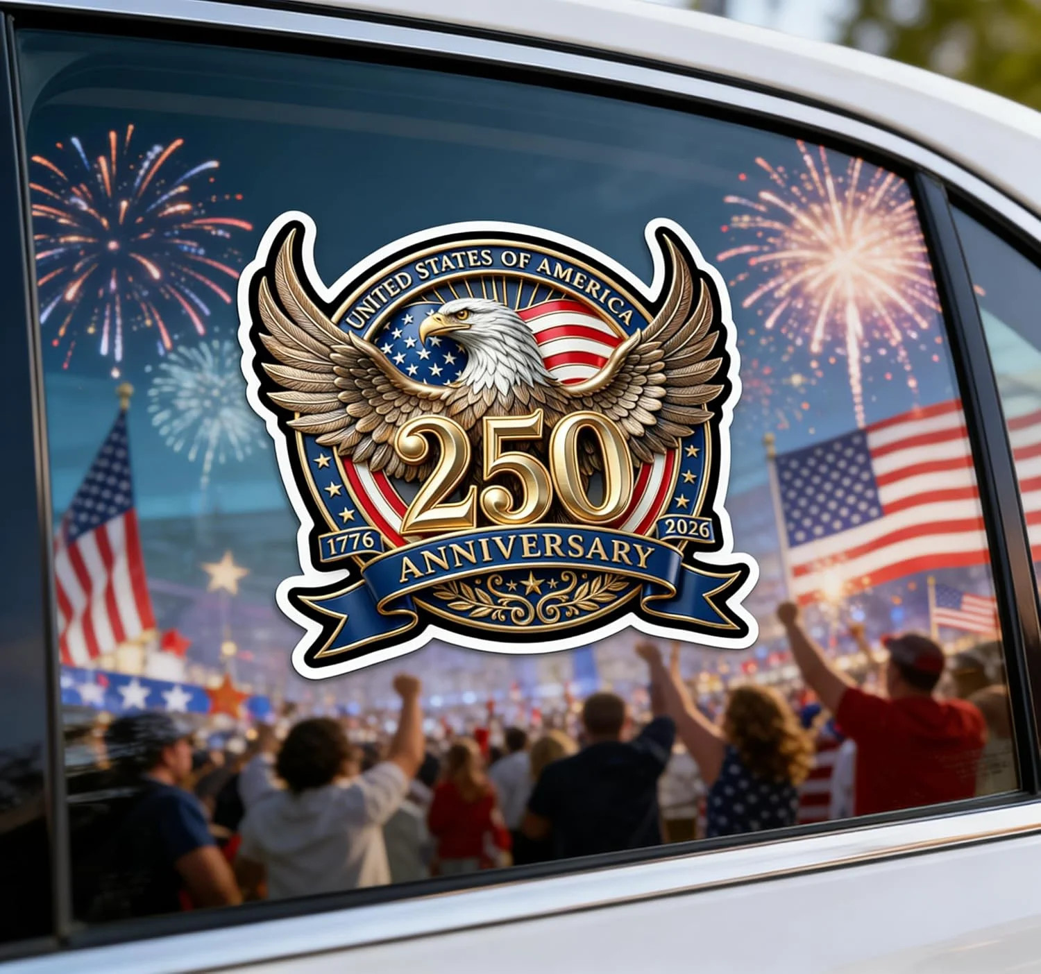 2PCS 250th Anniversary USA Car Decal Sticker 250 Anniversary USA Patriotic 4th o gallery