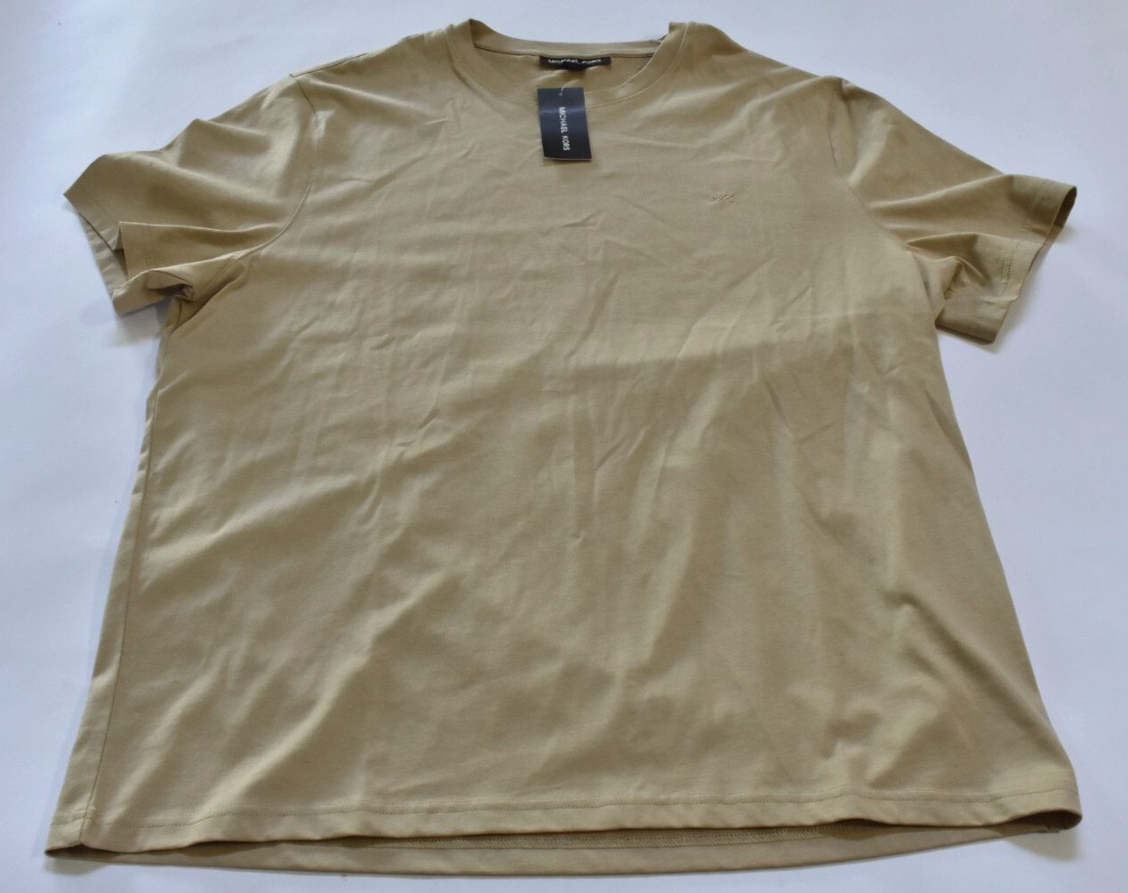 Michael Kors Men's Tee Shirt Size M Sand Brown - Textured Fabric gallery