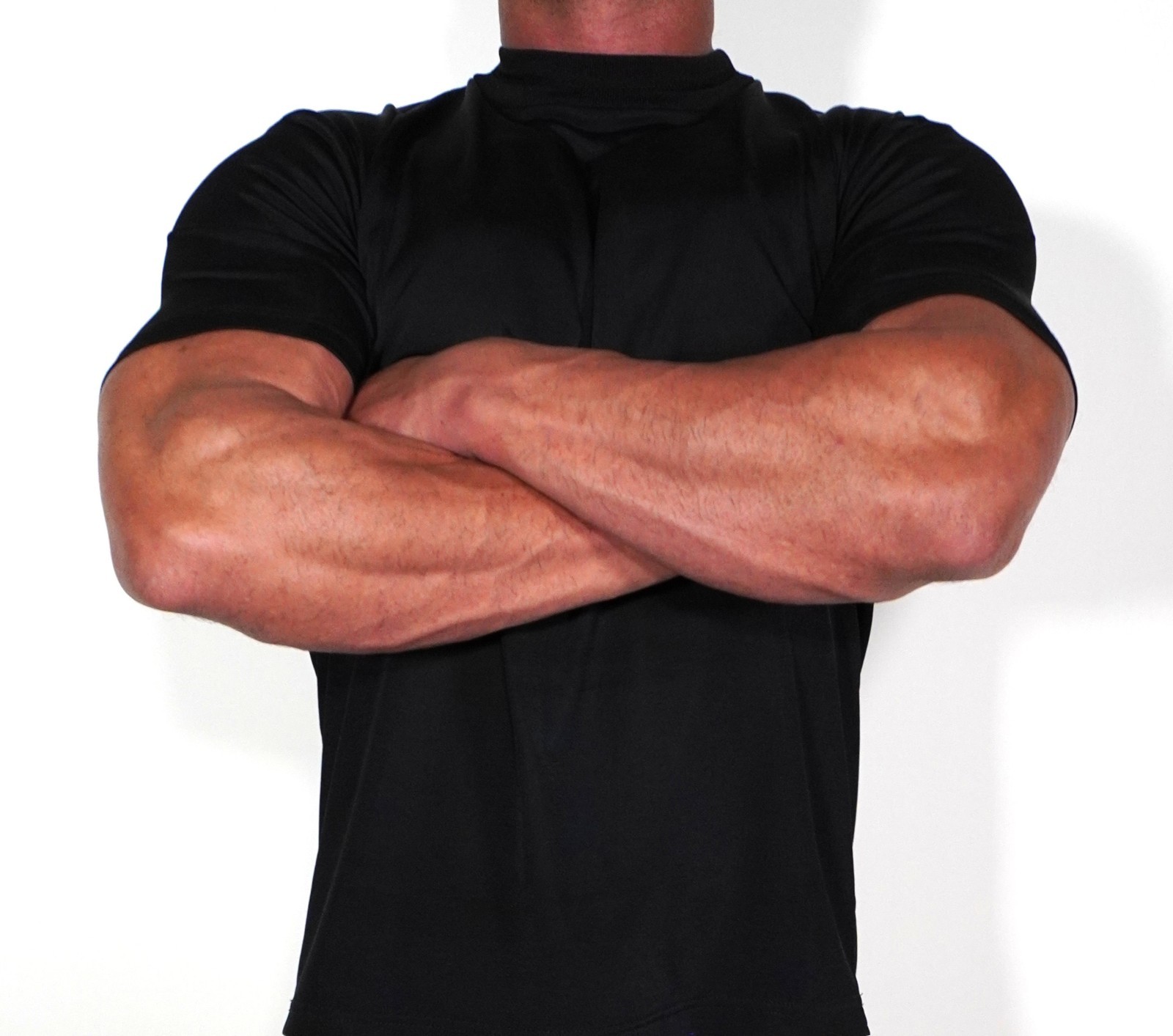 MEN'S SHORT SLEEVE SEMI-SHEER BLACK SLINKY SHIRT SIZE MEDIUM gallery
