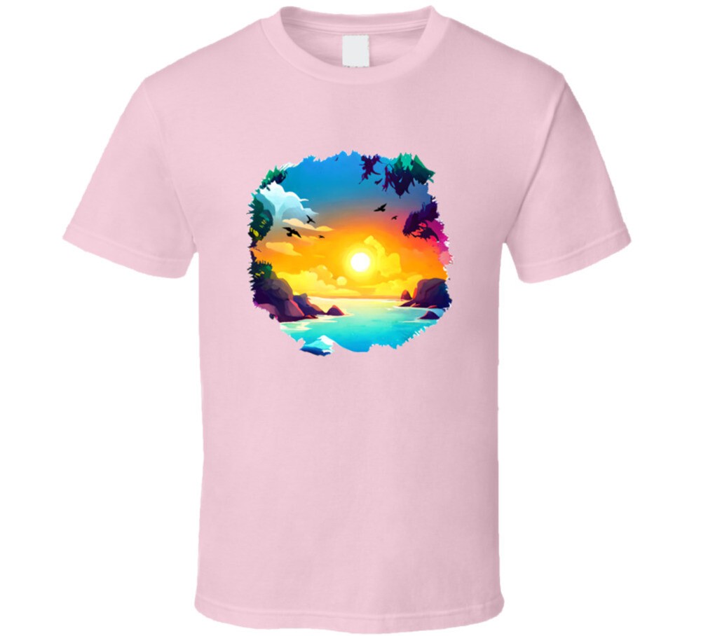 Gorgeous Tropical Beach Tee Novelty Tropical Tshirt Summertime Lover T Shirt