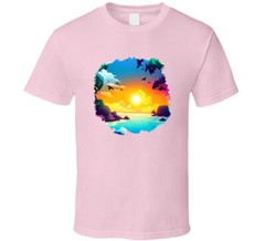 Gorgeous Tropical Beach Tee Novelty Tropical Tshirt Summertime Lover T Shirt
