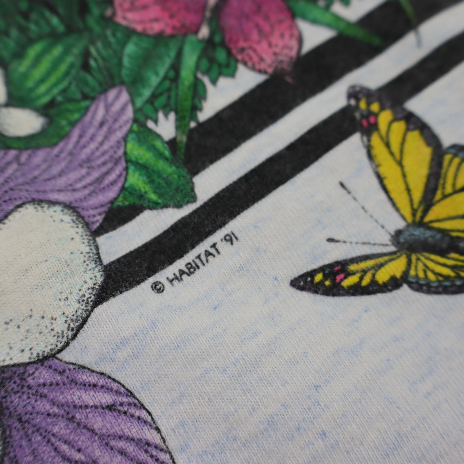 Vtg Hummingbird Habitat Nature T Shirt Mens Large Floral USA Tee Single Stitch gallery