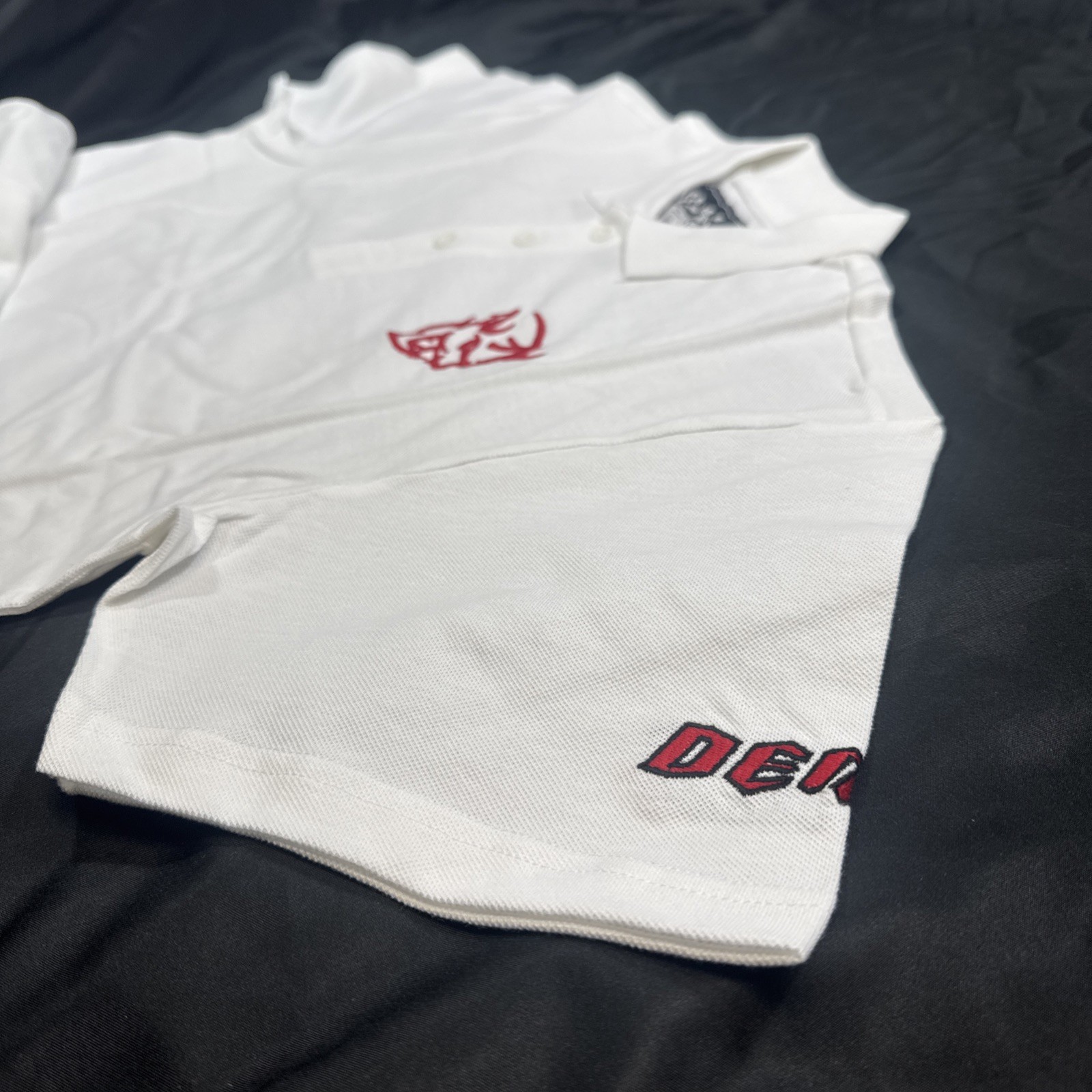 Demon Dodge White Polo Mens Automotive Shirt Embroidered Muscle Car Horsepower gallery