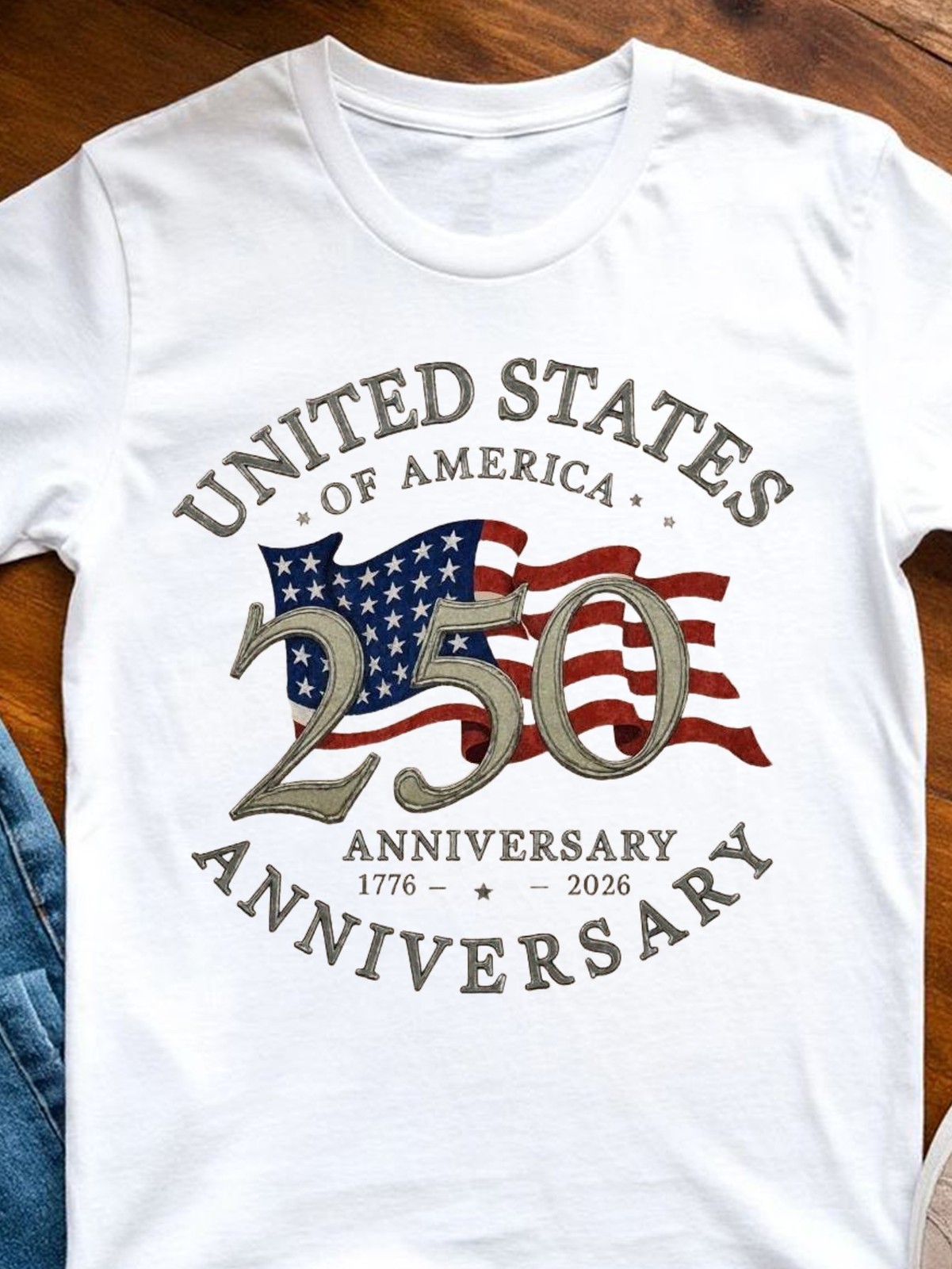 USA 250th Anniversary T Shirt 1776 2026 Flag Heritage Patriotic Graphic Tee gallery
