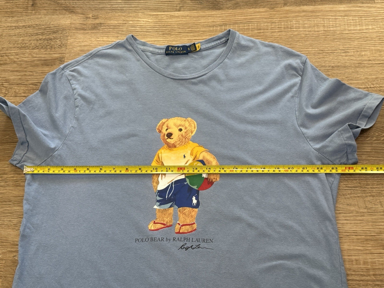 Ralph Lauren Polo Bear Tee Shirt Short Sleeve Sky Blue Beach Sandals Ball Men XL gallery