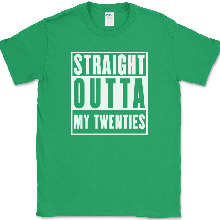 Straight Outta My Twenties T-Shirt Funny 20s Birthday Humor Gift Text Tee gallery