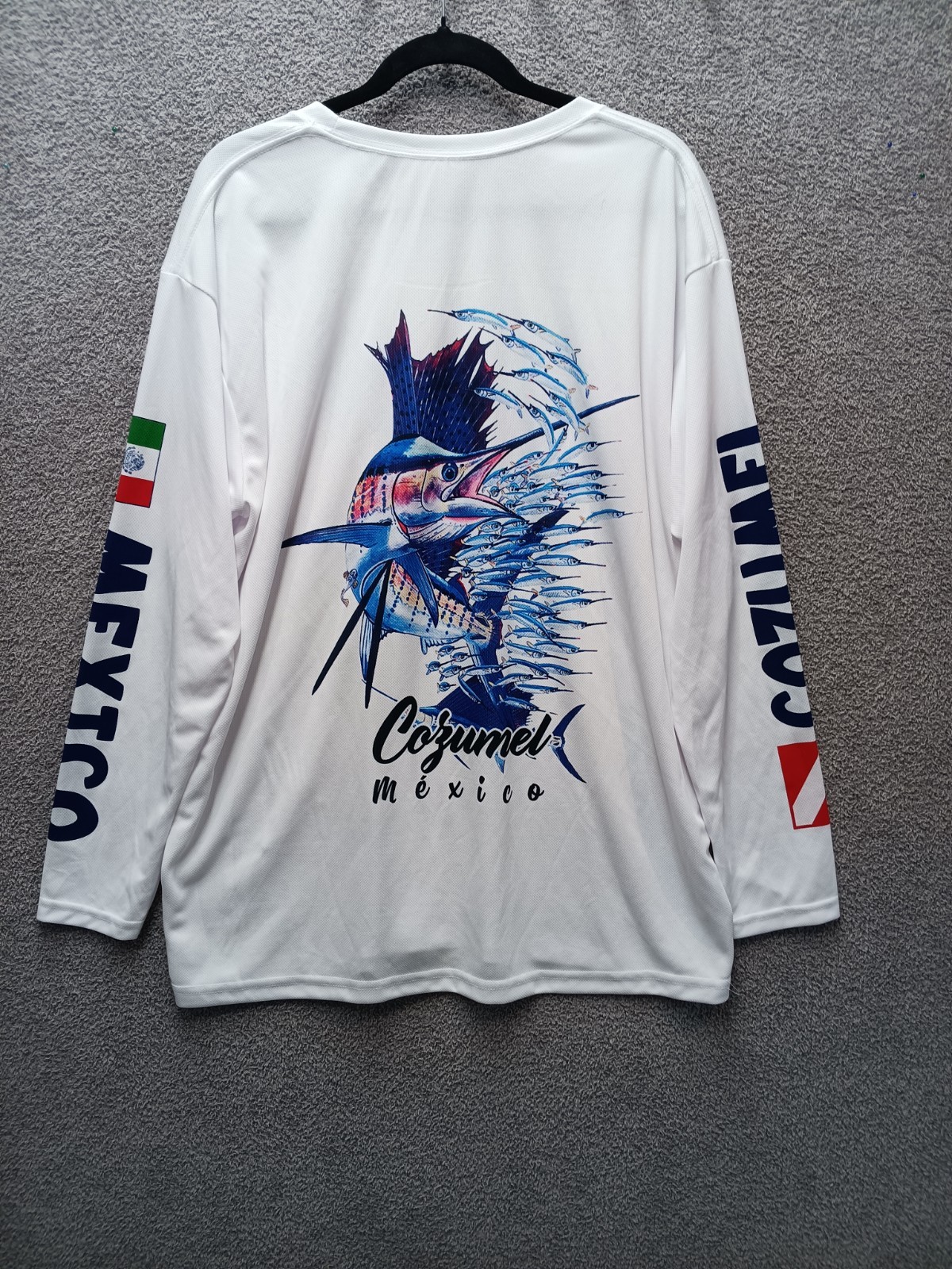 La Iguana Cozumel Mexico Fishing Shirt XXL White Long Sleeve Graphic Tee NWOT gallery