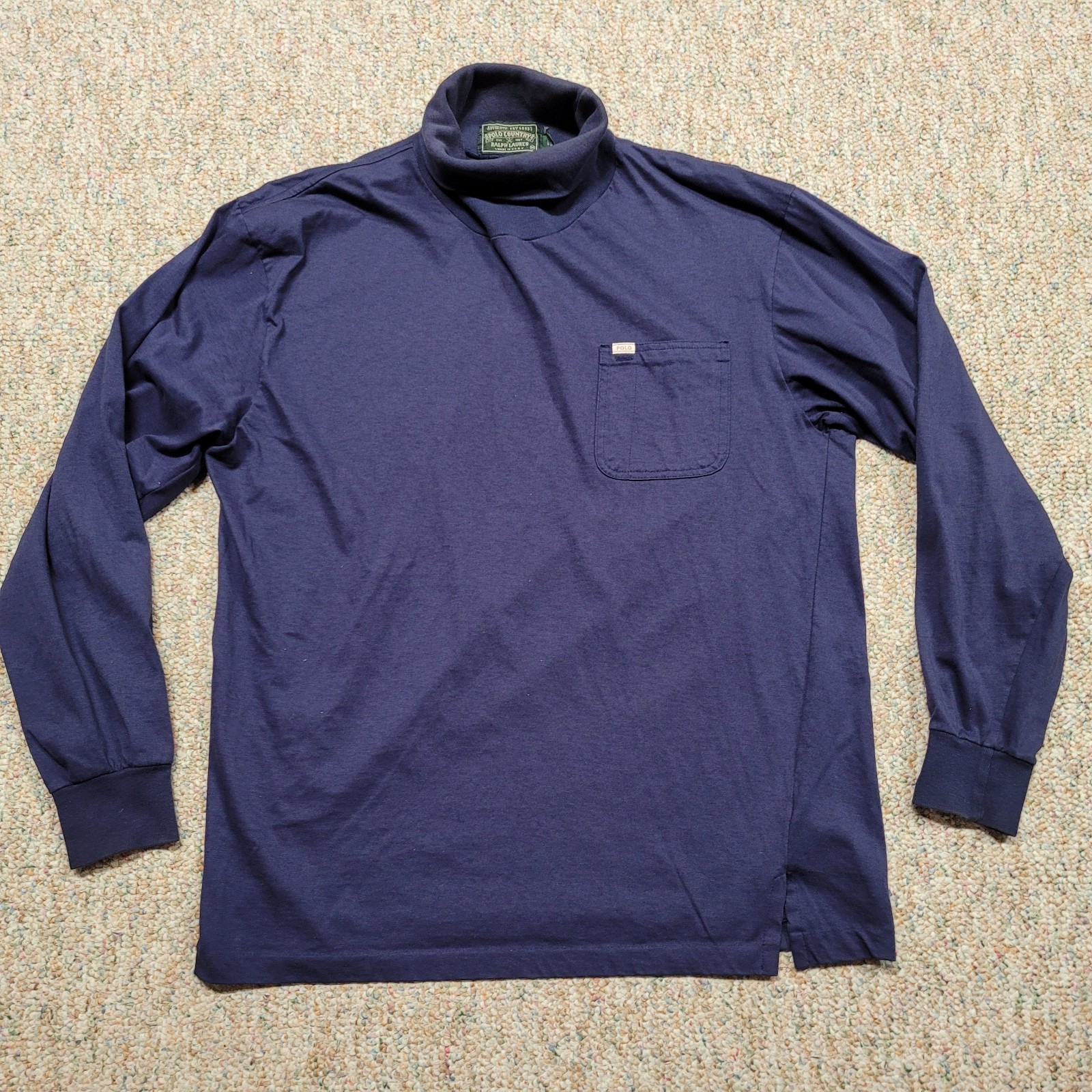 Polo Country Ralph Lauren Shirt Mens Medium Blue Turtleneck Pullover Long Sleeve gallery