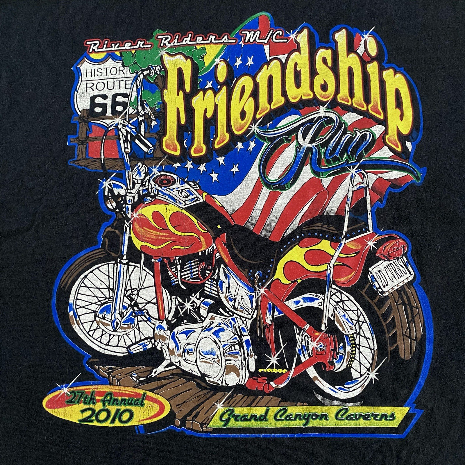 River Riders Friendship Run Shirt Mens XL Black Grand Canyon Choppers Biker 2010 gallery