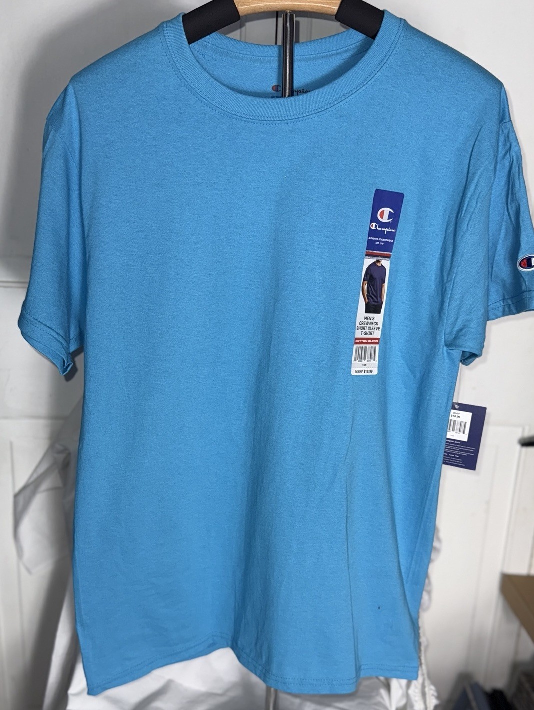 🔥 Champion Men Short Sleeve Cotton Jersey New Crewneck T-shirt Size.M T425 gallery