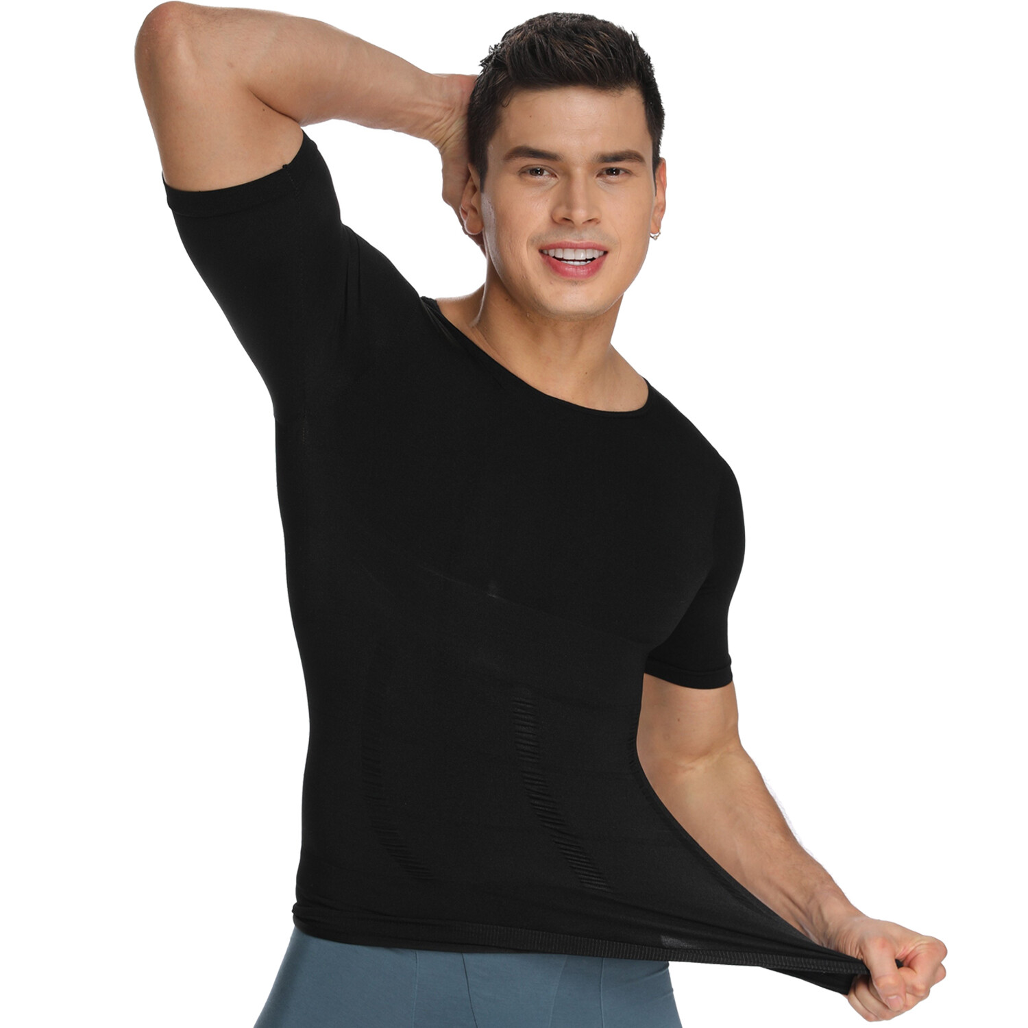 Men's Seamless Slimming Body Shaper Vest Abdomen T-Shirt Compression Sport Top gallery