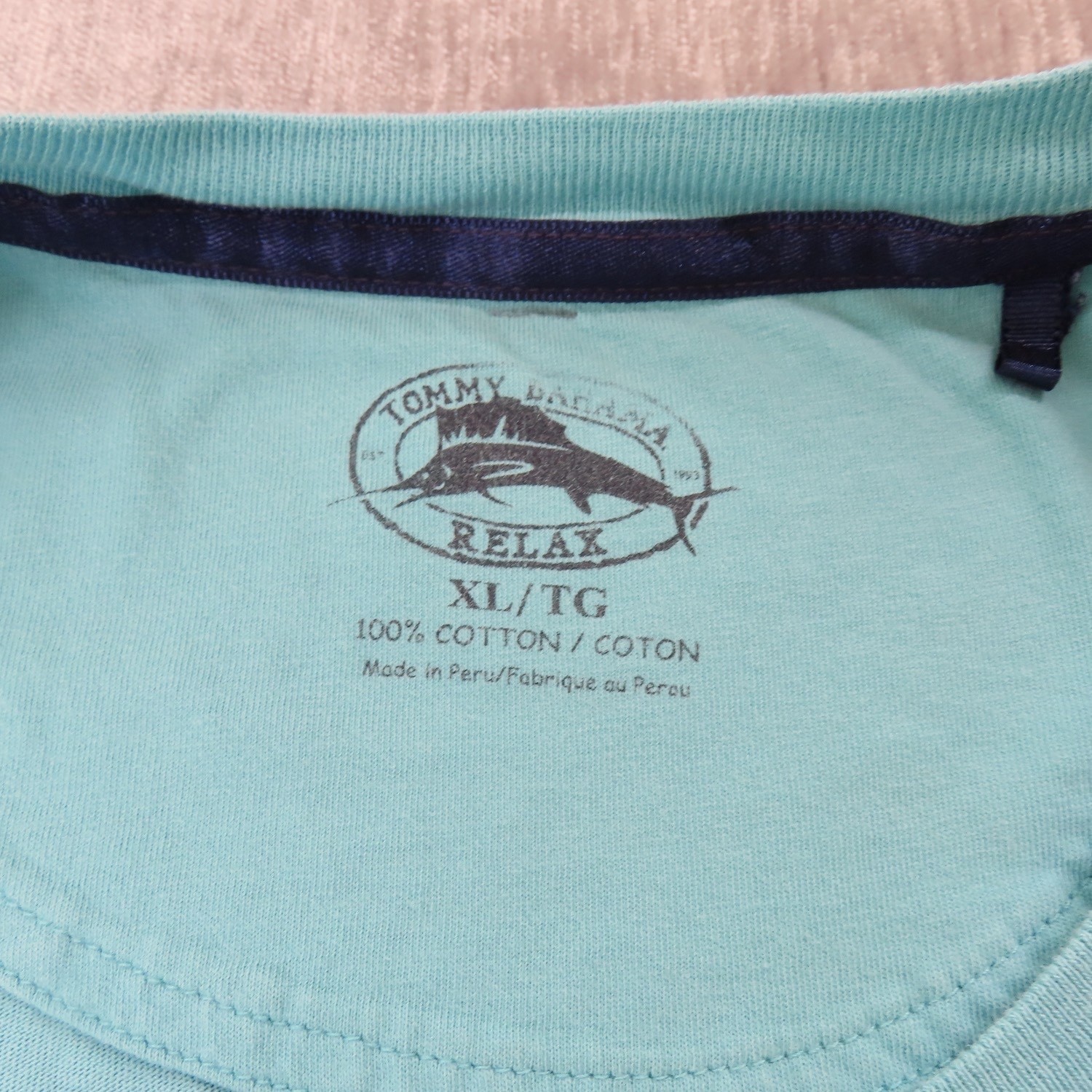 Tommy Bahama T-Shirt Mens XL Blue Turquoise Relax Cotton Peru SS Outdoor Beach gallery