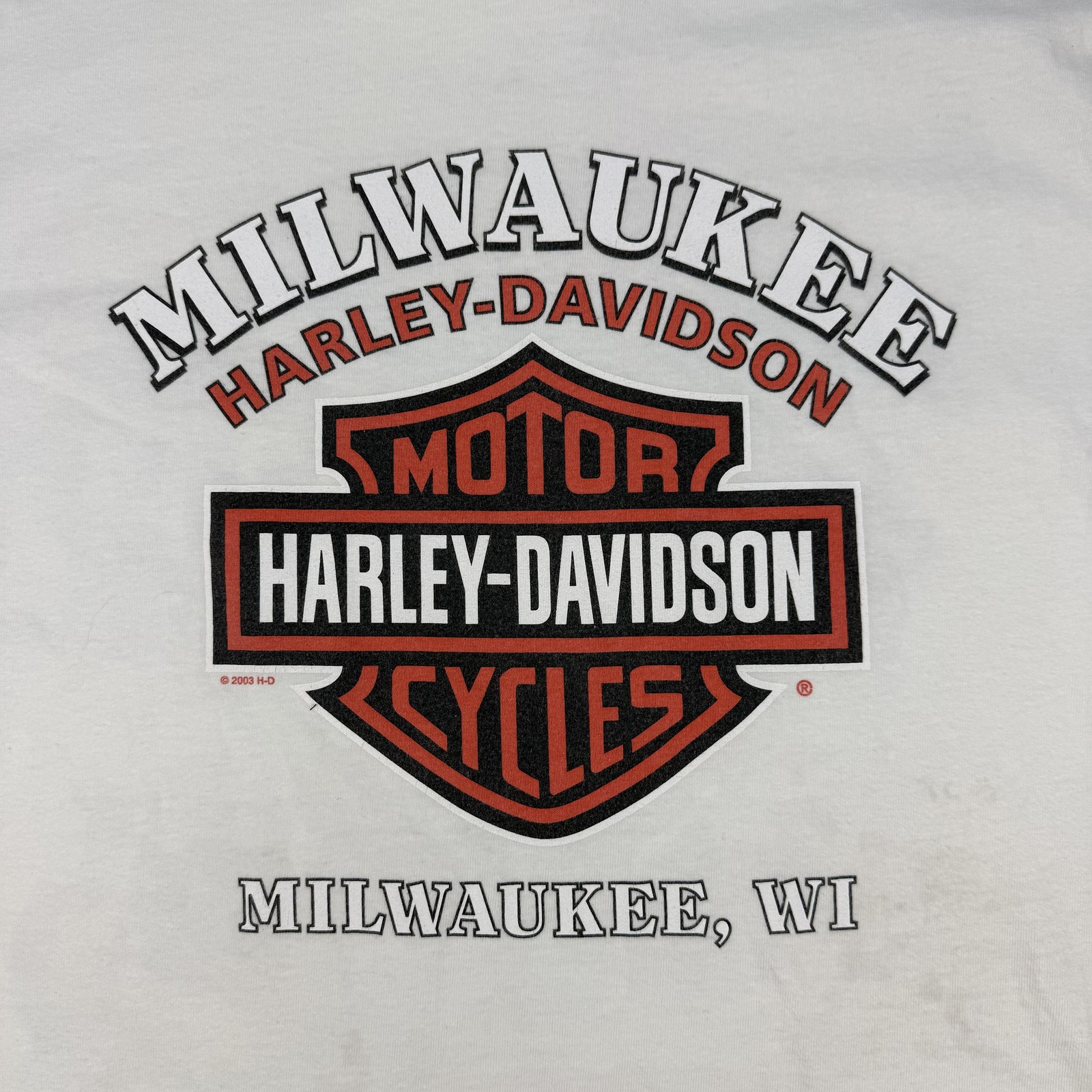 Vintage Harley-Davidson Shirt Mens Large White Milwaukee 100 Years 1903-2003 gallery