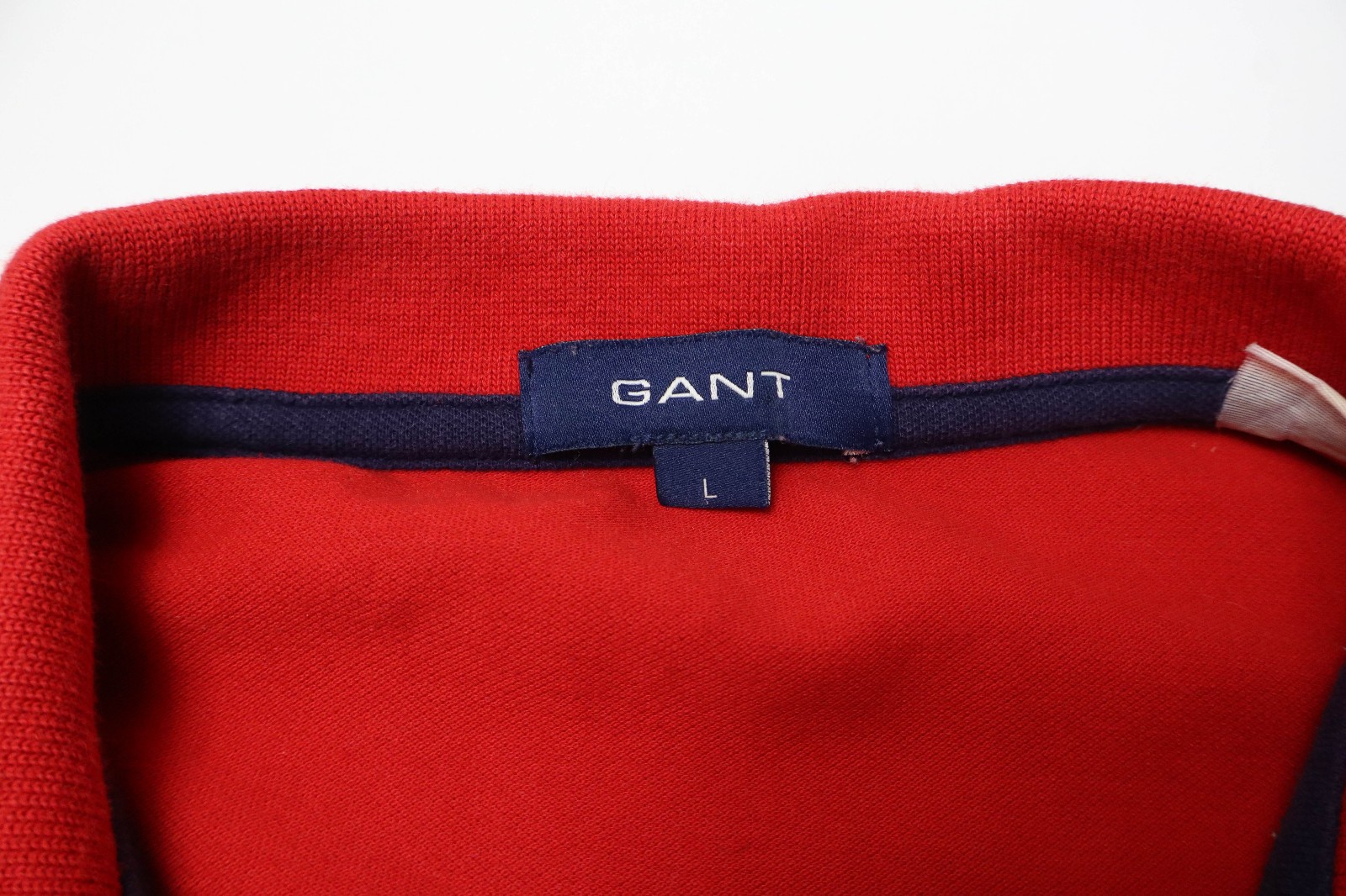 Gant T-Shirt Mens Large Red Short Sleeve Logo 1/4 Button Collared Stretch gallery