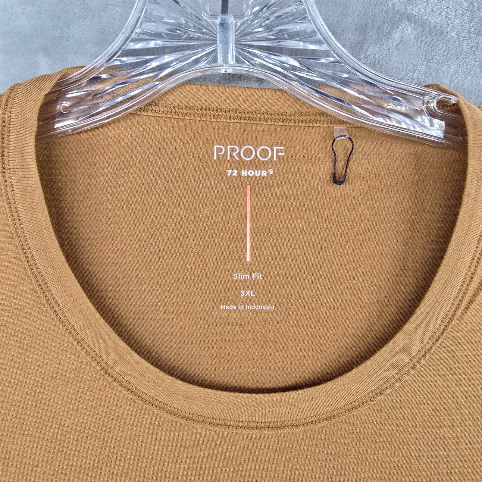 Proof 72 Hour Merino T-Shirt Mens 3XL Brown Slim Fit Short Sleeve Tee NEW gallery