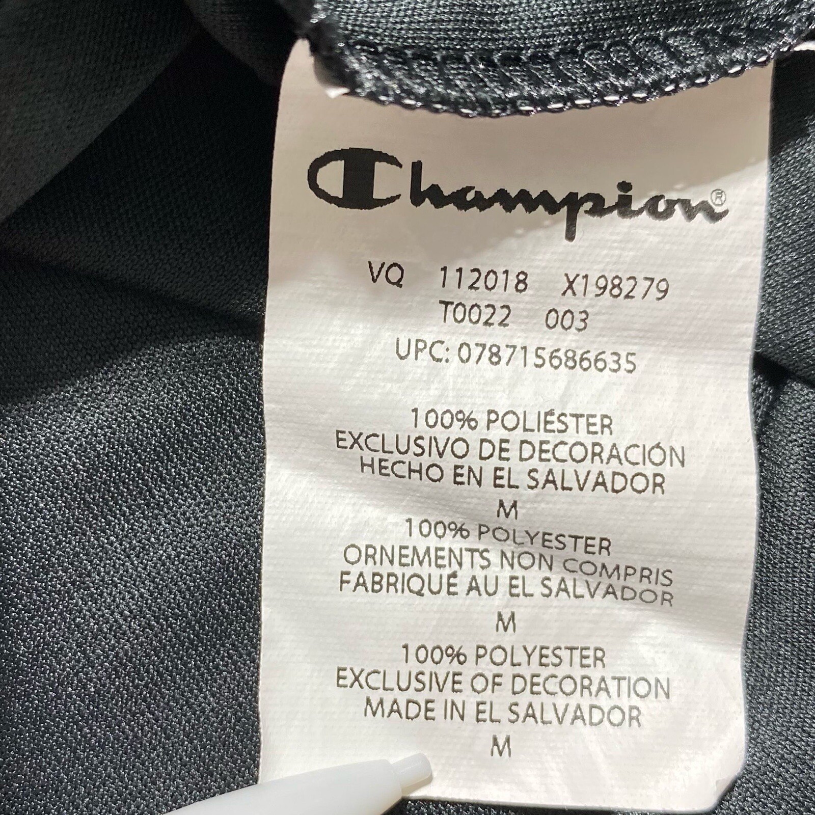CHAMPION Mens Double Dry Shirt Short Sleeve Moisture Wicking Size M Black gallery