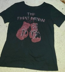 Size Black The Front Bottoms Graphic CUT OFF SHOULDER Neck Short Sleeve T-Shirt