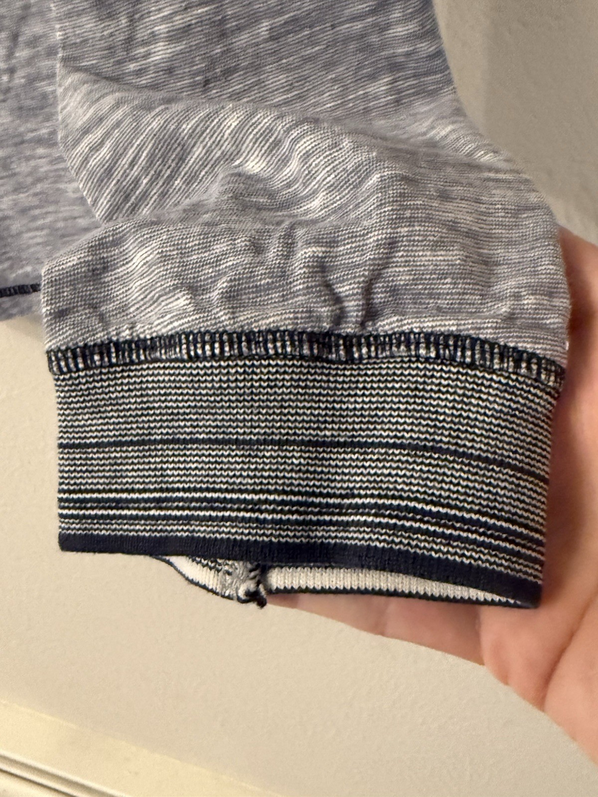 Carbon 2 Cobalt Henley men's L heather blue cotton long sleeve gallery