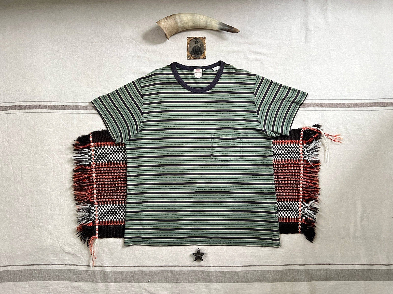 LVC T-Shirt L 50s Casuals Single Stitch Stripe Levi's Vintage Clothing 2015 Rare gallery