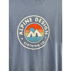 Alpine Design Men’s Graphic Tee Smokey Slate NWT Large Mountains Lake