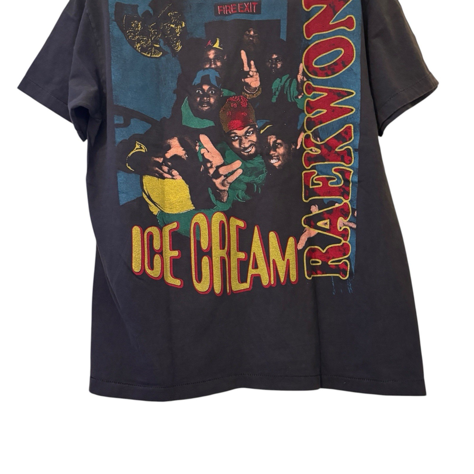 Vintage Wu-Tang Clan Raekwon Ice Cream Fire Exit Faded Black L T-Shirt REPRINT gallery