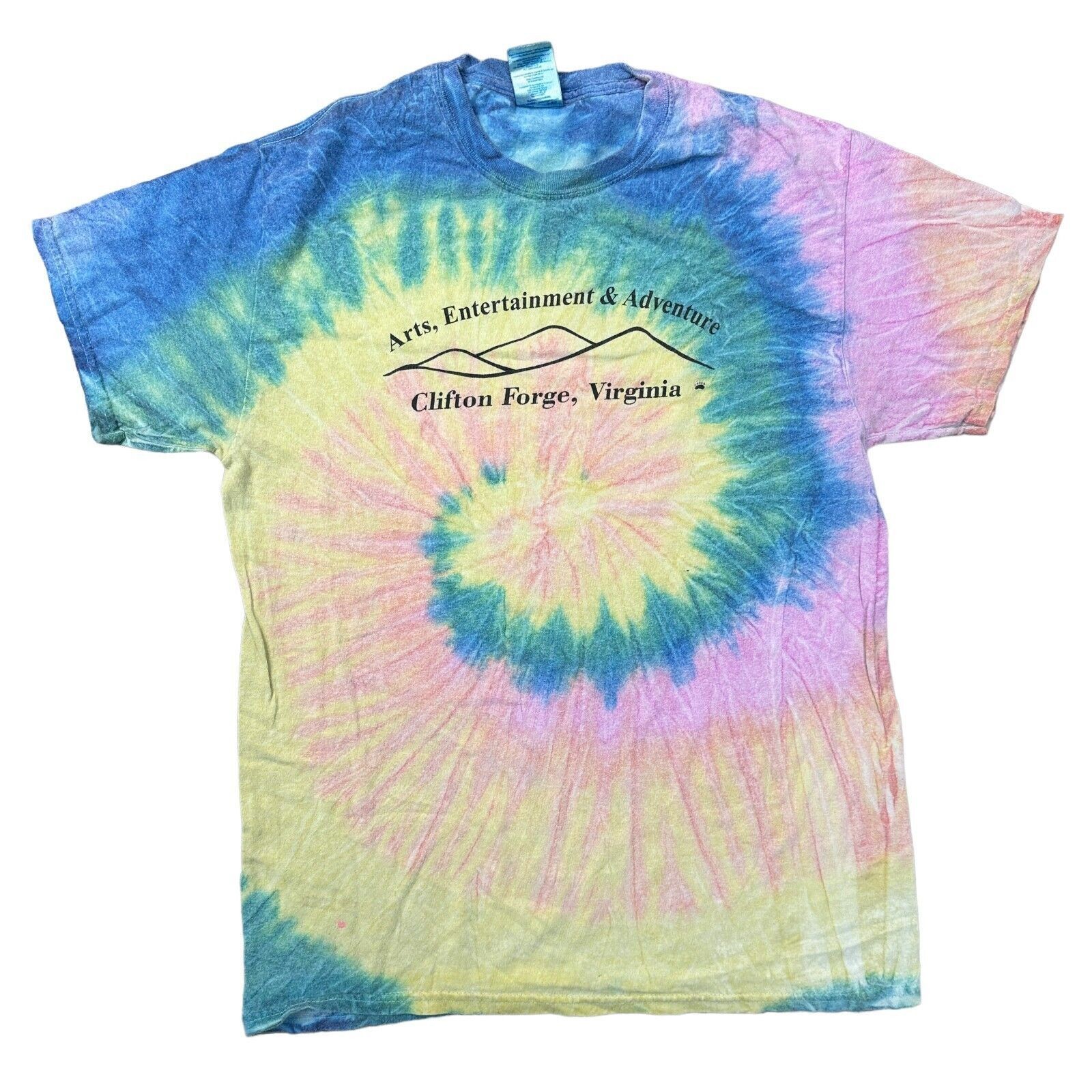 Gildan Tie Dye T-Shirt Graphic Print Multicoloured Mens Medium gallery