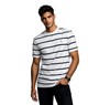 BOSS Men's Mercerized Cotton C Taut 01 50555844 White Black Striped T Shirt gallery