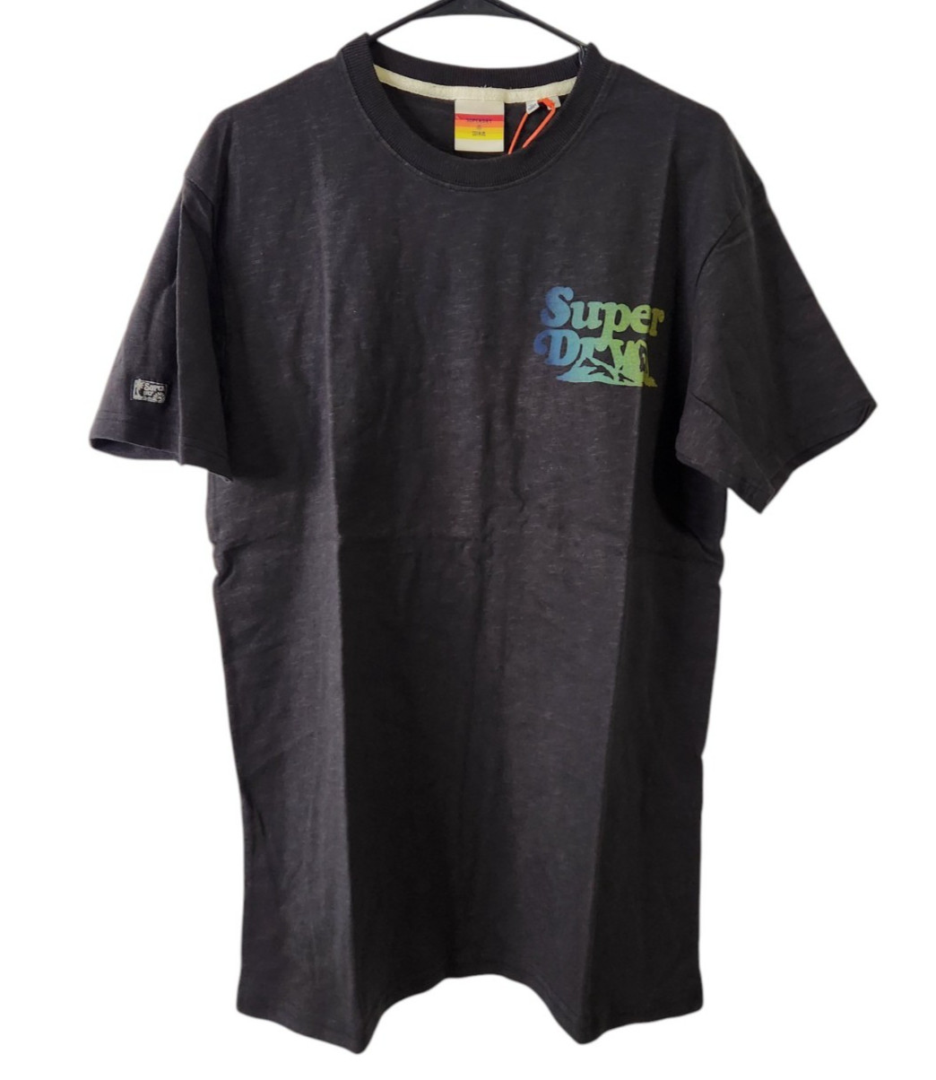 Superdry Mens L T-Shirt Vintage Cali Stripe Tee Short Sleeve Gray Crewneck gallery