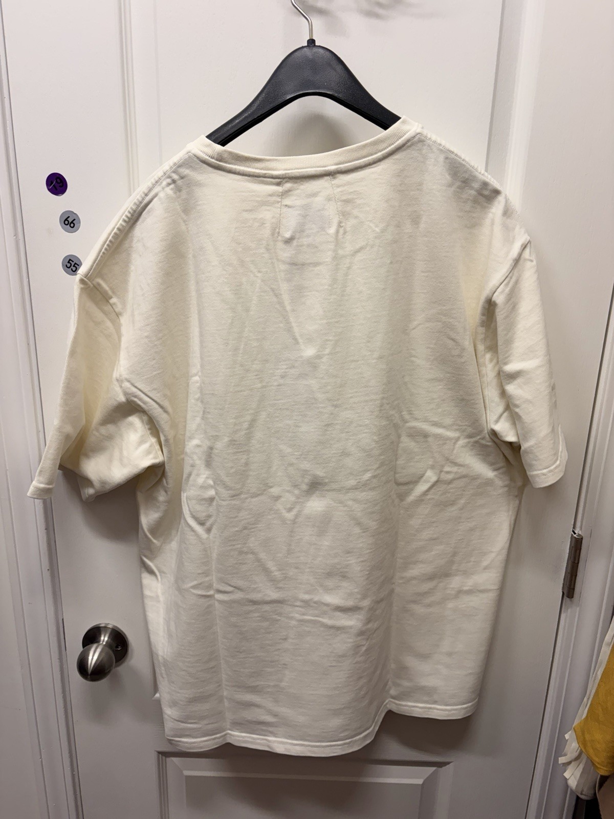 Rhude Graphic Logo Print Men's Cream Cotton Crew Neck Short Sleeve T-Shirt XL gallery