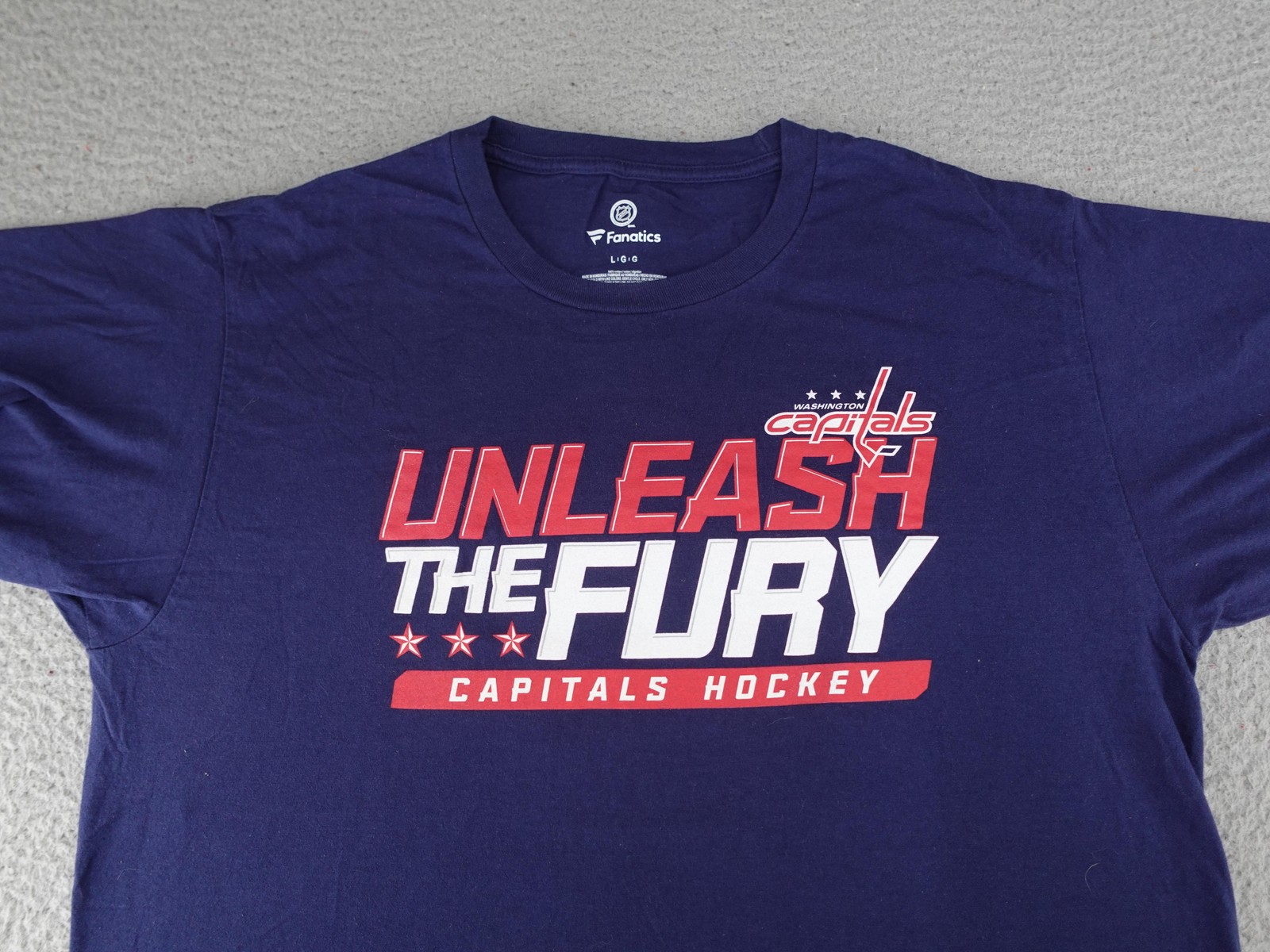 Washington Capitals Shirt Mens Large Unleash The Fury Fanatics NHL Hockey Tee gallery