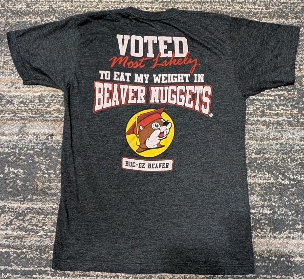 Buc-ees Gray Size M T-shirt Seniors 2022 Voted Most Likely To Eat My Weight gallery