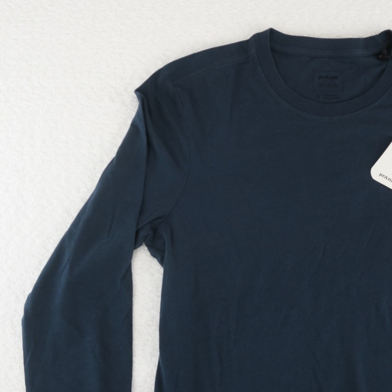 prAna Organic Cotton Everyday Long Sleeve Tee T Shirt Mens Small Dark Blue $49 gallery