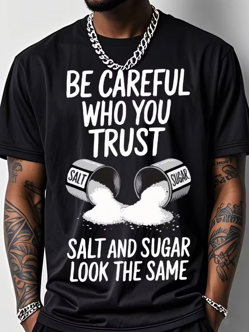 Men's Funny Trust Warning Pro Club Shaka Tee Shirt Be Careful Who You Trust gallery
