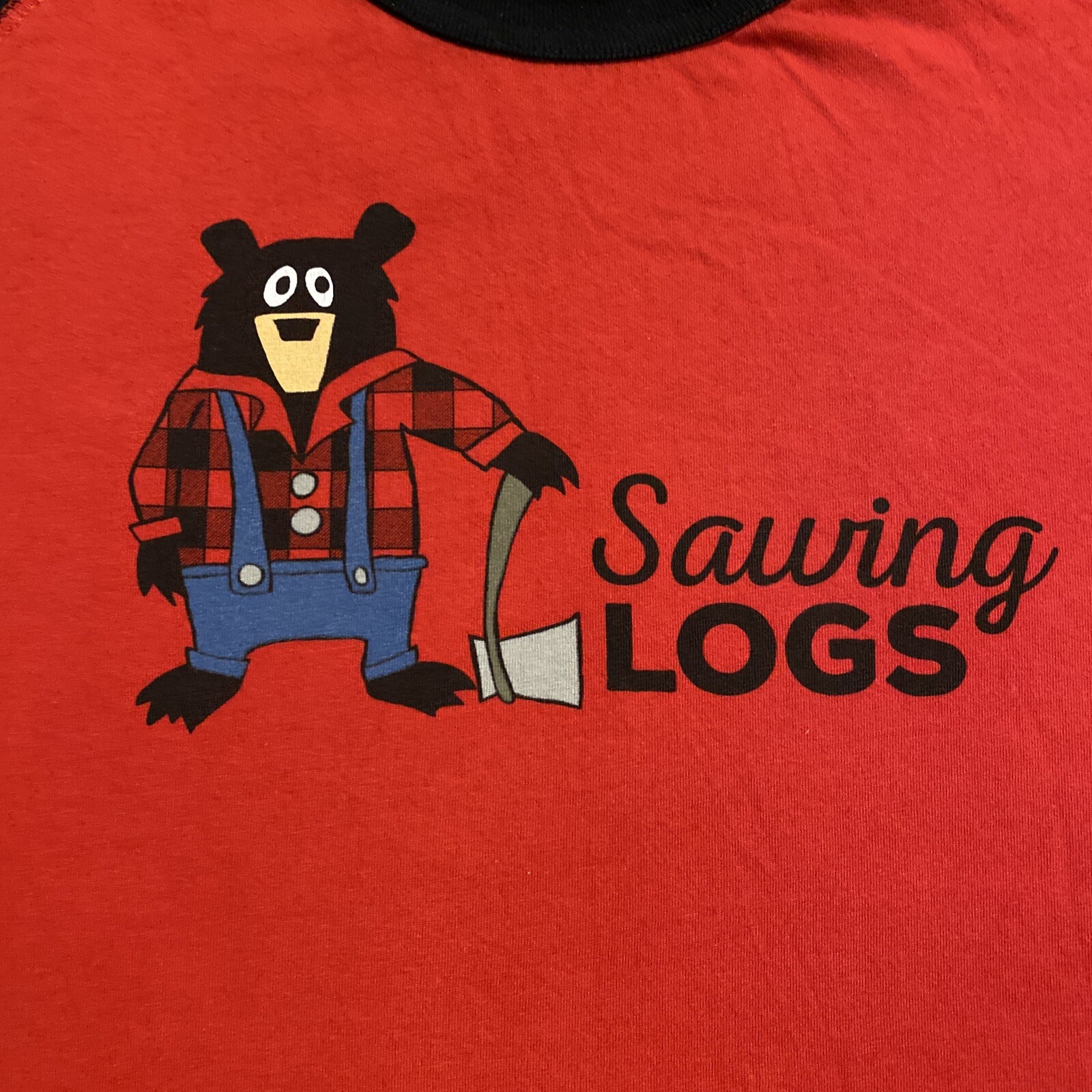 Lazy One ‘Sawing Logs’ Mens Sleep Shirt Sz Small Pajama Top Bear gallery