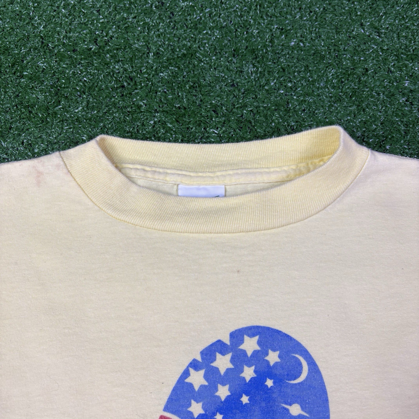 Vintage 80s Going Places Marathon Running Yellow Shirt Adult Large Made In USA gallery